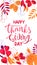 Design of flyer Happy Thanksgiving Lettering with leaves