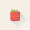 Design fresh strawberry icon with pastel grid background vector.3d strawberry symbol.