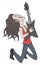 Design of funny rocker playing guitar