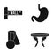 Design, furniture, medicine and other web icon in black style.legs, wood, glass icons in set collection.