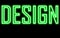 Design glow neon sign green light