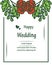 Design greeting card happy wedding, ornate of red flowers, vintage frame. Vector