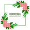 Design greeting card merry christmas, space for text, with texture of rose wreath frame. Vector