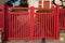 Design high red metal portal steel of suburb modern house