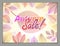 Design horizontal banner with Autumn typing logo, fall red and y