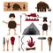 design icons of paleo food and caveman theme