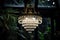 Design interior decorative antique lighting bulb crystal luxury glass lamp background shiny chandelier beautiful