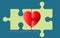 Design jigsaw graphics symbol heart join