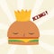 Design of a king of burger in a soft and colour background for any template and social media post