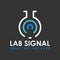 The design of the laboratory tube shape contains the signal symbol