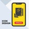 Design, layout, page, sketch, sketching Glyph Icon in Mobile for Download Page. Yellow Background