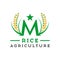 Design of the letter m logo of rice farming