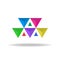 Design logo of the colorful faceted triangles