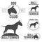 Design logotypes, labels set of bill terrier god