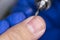 Design of men\\\'s manicure. The master makes a man manicure. The concept of professional nail care. Close-up of the manicurist\\\'s