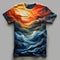 The design of a modern T-shirt. Collection 2024. Space, the future, futurism, galaxies