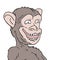 Design of monkey face laughing