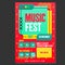 Design Music Festival Poster. red, light blue, yellow color