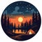 Design A Nighttime Camping Sticker