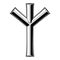 Design in Old Norse style. Runic symbol, Algiz rune