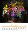 Design page calendar July 2018. Still life with lilies.