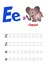 Design page layout of the English alphabet to teach writing upper and lower case letters E