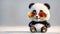 design panda sunglasses background fashionable adorable lovely fur