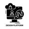 design platform icon, black vector sign with editable strokes, concept illustration