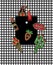 Design of pocket of shirt from patches with embroidery sequins and beads. Cactus, berry, paisley, lipstick, ice cream stickers.