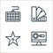 design printing line icons. linear set. quality vector line set such as monitor, star, color palette