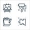 design printing line icons. linear set. quality vector line set such as puzzle, calendar, roller