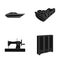 Design, production, restaurant and other web icon in black style. cabinet, wood, furniture icons in set collection.