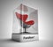 Design red swivel chair showcase