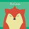 Design of a relax pretty red fox`s time  for any template and social media post