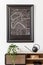 Design scandi home interior of the living room with wooden commode and black poster frame. White walls in nice and cosy apartment.