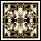 Design scarf with leopard skin and golden baroque elements. Vector.