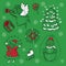 Design set with Santa, angels and snowman