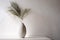 design shadows sunlight decor vase conceptual tree wall interior concrete home palm. Generative AI.