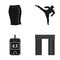 Design, sport, textiles and other web icon in black style.curtains, curtain rods icons in set collection.