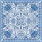 Design for square pocket, shawl, textile. Paisley floral pattern