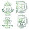 Design for St Patricks Day, shamrock, horseshoe, beer mug, gol