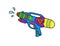 Design for summer: Colorful water gun isolated on white background with clipping path for quick and easy design, Hand drawn