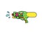 Design for summer: Colorful water gun isolated on white background with clipping path for quick and easy design, Hand drawn