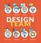 Design team. Vector concepts of team community with profile icons
