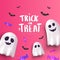 Design template for Halloween Realistic ghosts background