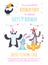 Design template of invitation to kids party. Illustrations of funny animals