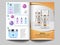 Design template of magazine. Vector pictures of cosmetics bottles and place for your text