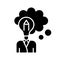 Design thinking black glyph icon