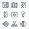 Design thinking line icons. linear set. quality vector line set such as brain, light bulb, target, pencil, web, pencil, ai,