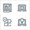 Design thinking line icons. linear set. quality vector line set such as laptop, puzzle, laptop